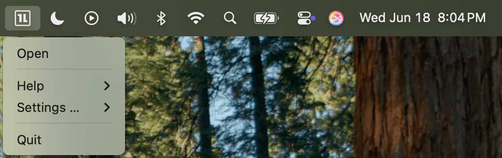 macOS menu bar